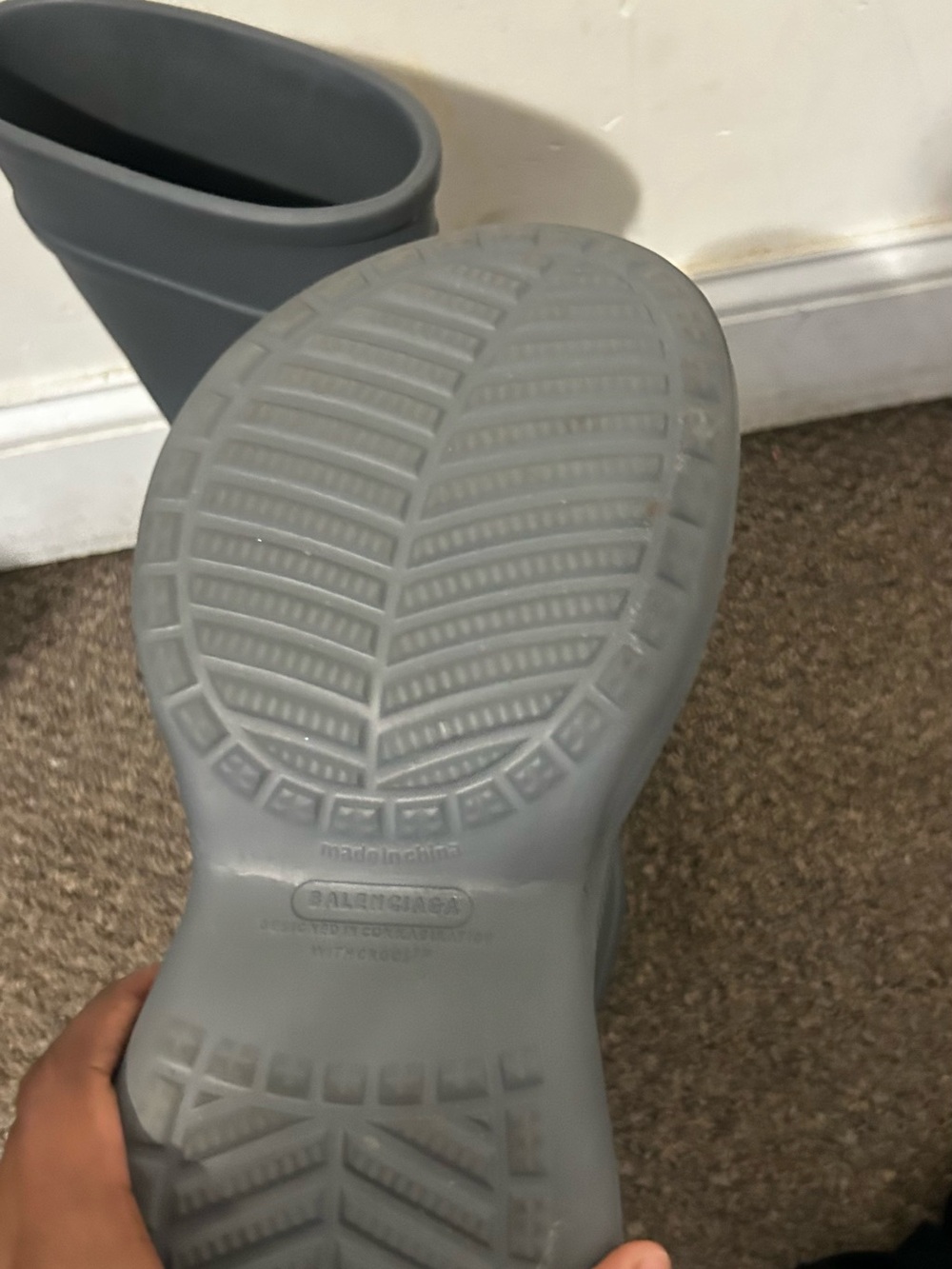 Balenciaga Croc Boots Grey - Picture 4 of 5